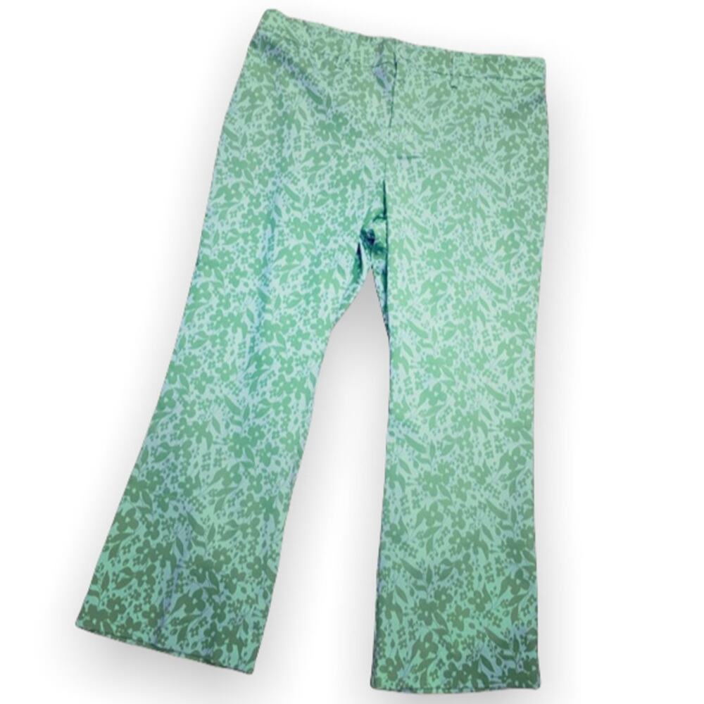 Motherhood Womens Pants Size Small Maternity‎ Green White Floral Crop NEW